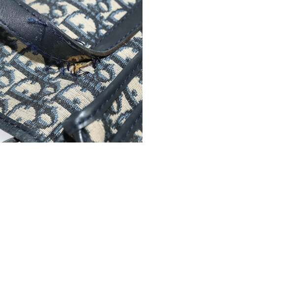 DIOR Trotter Canvas Shoulder Bag Navy Silver - Picture 13 of 13